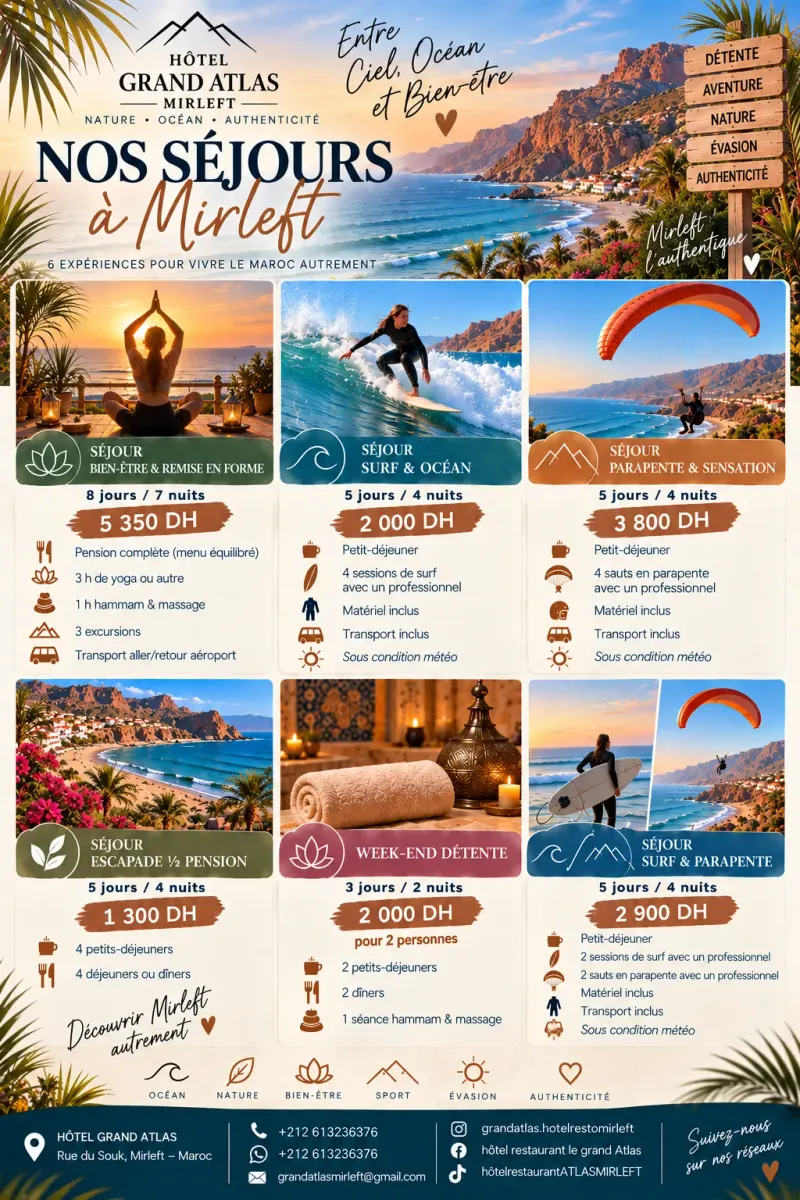 Hotel Le Grand Atlas Mirleft, Maroc — séjour